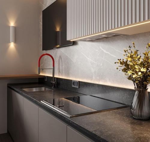 Стильный интерьер кухни, площадью 15, 5 кв. 05