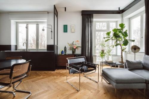 Черно-белая квартира по мотивам баухауса. 05