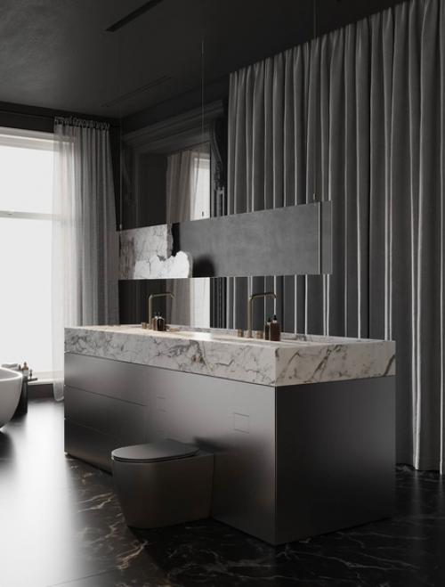 Черно-белая палитра элегантный и изысканный образ помещения создает. 06