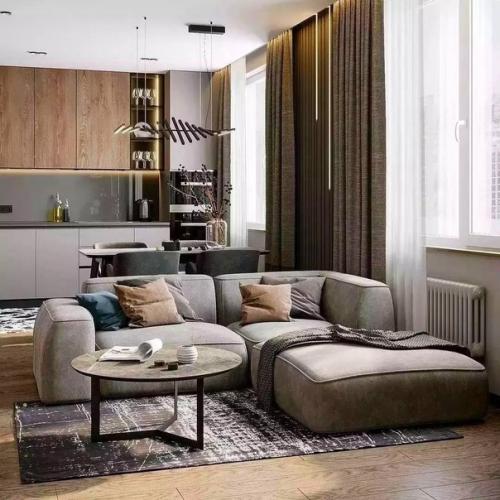 Интерьер кухни - гостиной площадью 24 кв. 04