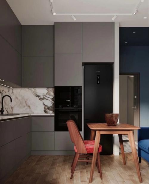 Дизайн - проект небольшой квартиры для временного проживания.