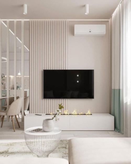 Милый интерьер кухни - гостиной, площадью 20 кв. 05