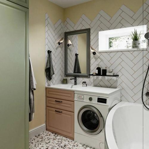 Дизайн теплой уютной ванной комнаты. 03