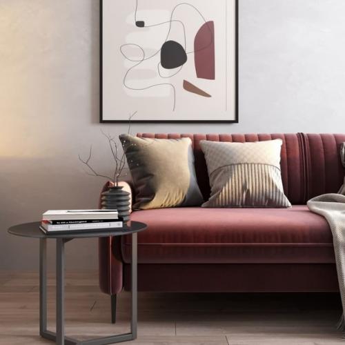 Очень лаконичная и в то же время сочная гостевая комната.