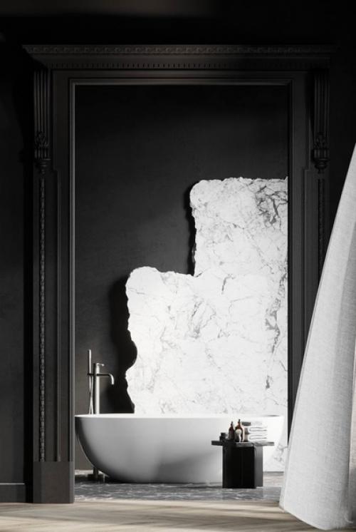 Черно-белая палитра элегантный и изысканный образ помещения создает. 02