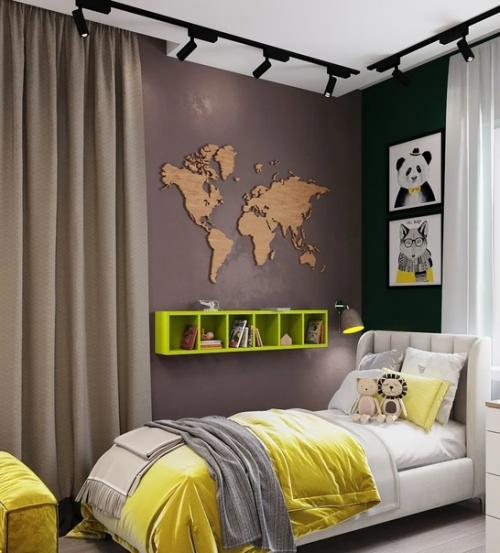 Детская комната для мальчика с яркими акцентами. 01