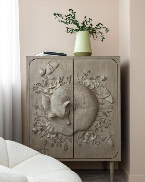 Спокойный интерьер с нотками джапанди.