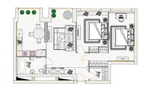 Интерьер трешки, сочетающий в себе эстетику и комфорт. 09