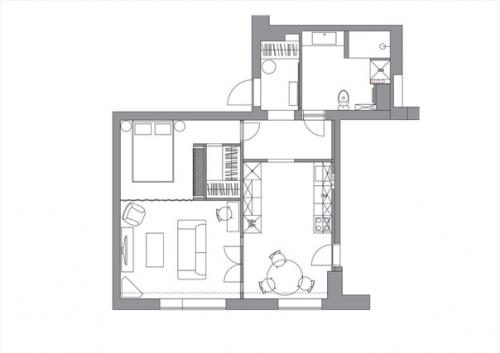 Суперудобная круговая планировка в двушке. 09