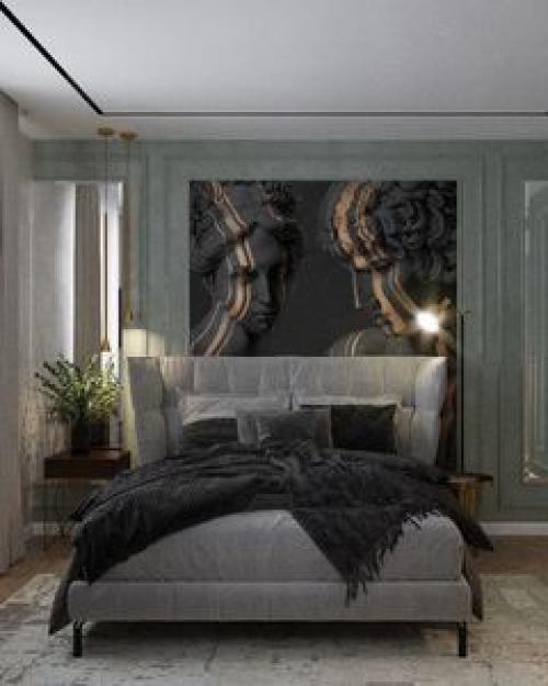 Небольшая, но очень функциональная спальня.