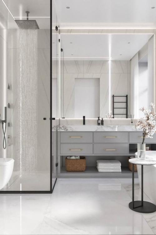 Ванная комната в загородном стиле. 01