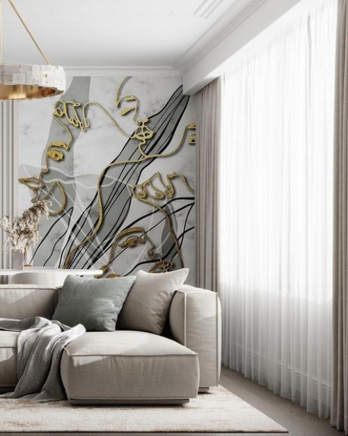 Кухня - гостиная в светлых тонах. 09