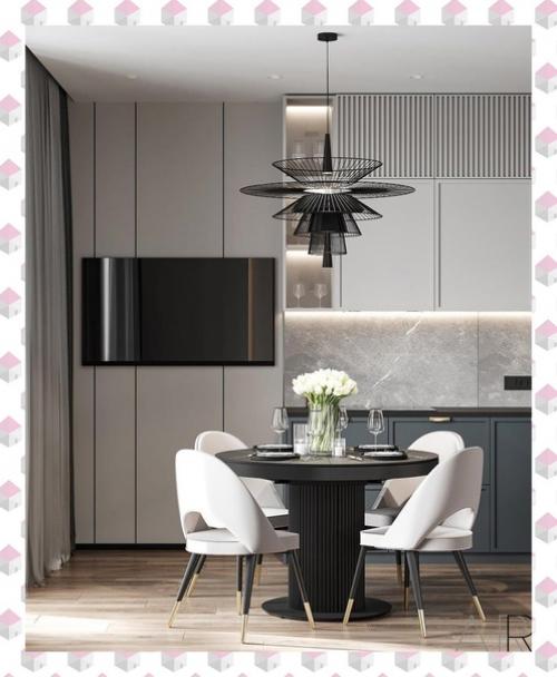 Угловой кухонный гарнитур, благодаря чему удалось разместить всю необходимую технику. 03