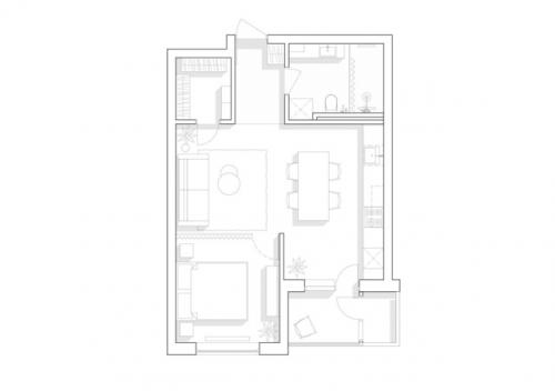 По-скандинавски тёплая, лаконичная и функциональная квартира - студия. 09