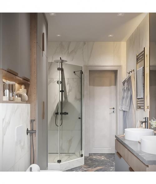 Стильная современная ванна в загородном доме. 04