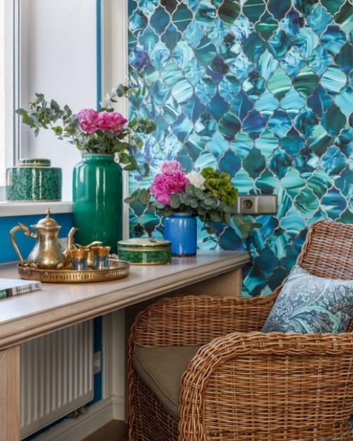 Дом в стиле Фьюжн с голубыми акцентами. 06