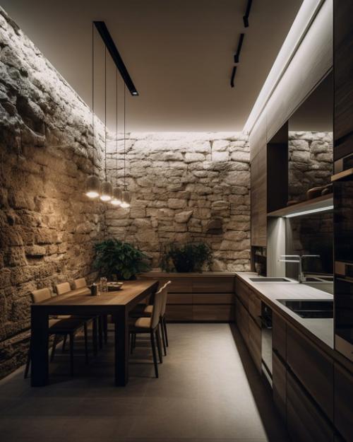 Камень - это не только прочный и износостойкий материал, но и элегантный элемент дизайна интерьера кухни.
