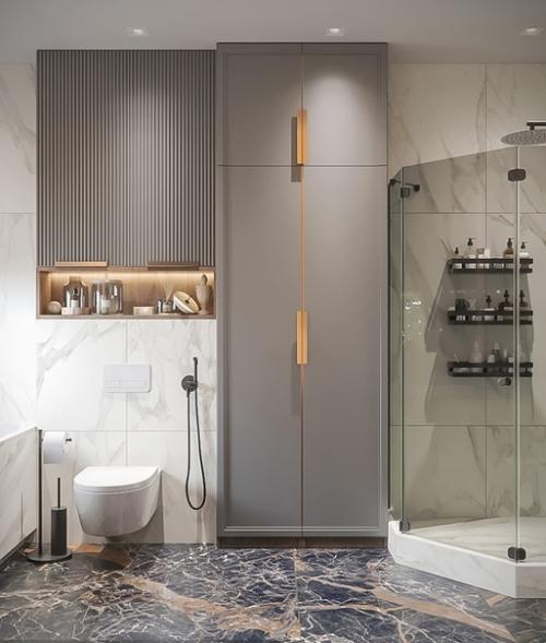 Стильная современная ванна в загородном доме. 03