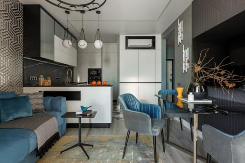 Двухкомнатная квартира с акцентными обоями. 01