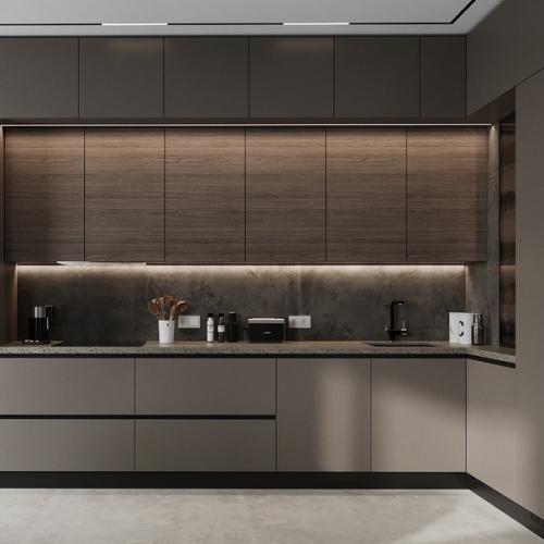 Красивая и функциональная кухня - гостиная. 01