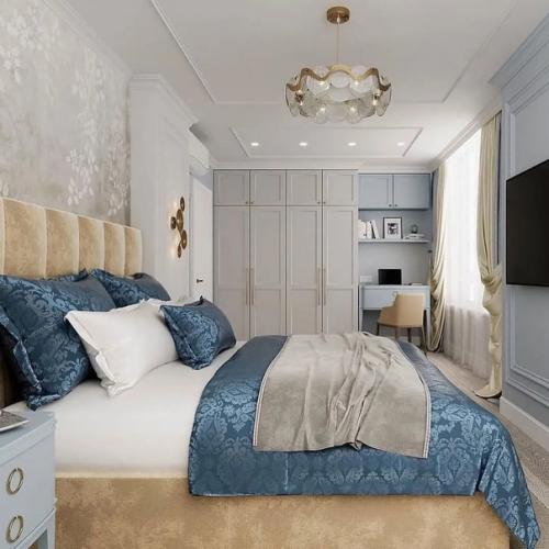 Благородный голубой в интерьере. 07