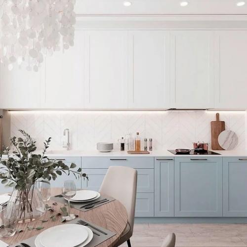 Благородный голубой в интерьере. 06