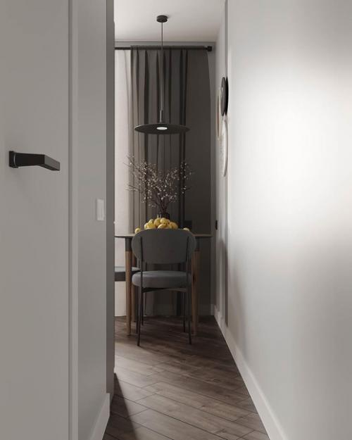 Квартира в сером монохроме, оформленная с изысканностью и утонченностью. 04