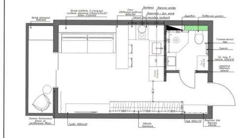 Расстановка мебели рациональна на такой площади. 08