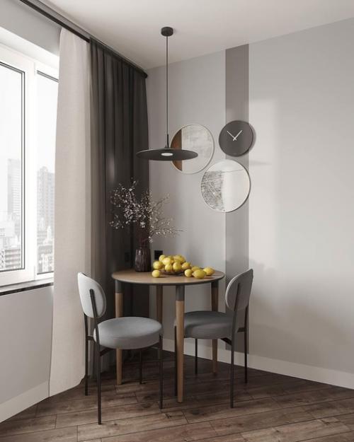Квартира в сером монохроме, оформленная с изысканностью и утонченностью. 01