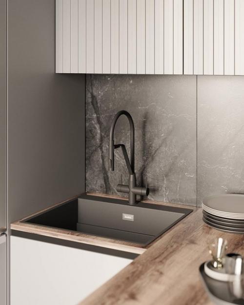 Квартира в сером монохроме, оформленная с изысканностью и утонченностью. 03