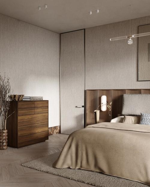 Проект спальни в теплых тонах. 03