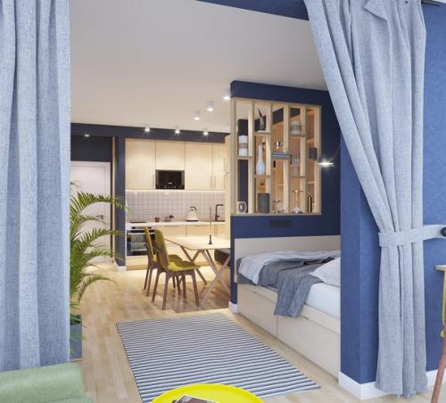 Проект квартиры - студии площадью 38 м 2. 04