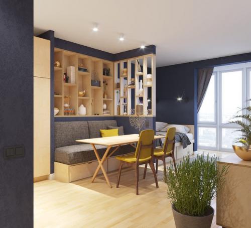 Проект квартиры - студии площадью 38 м 2. 03