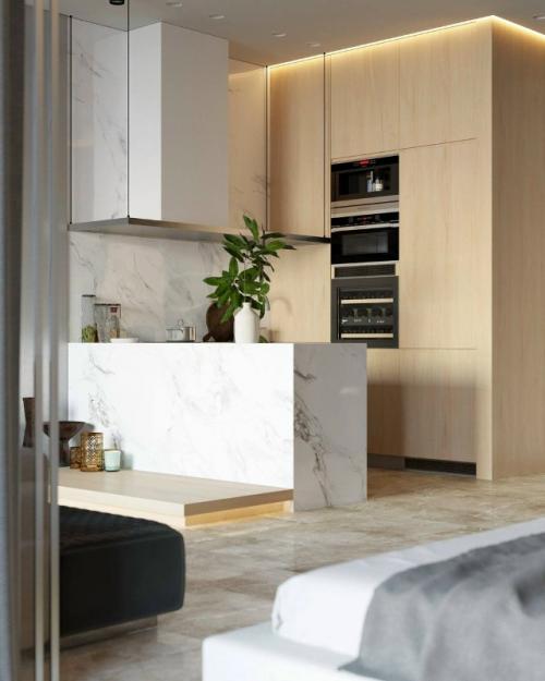 Изысканный лаконичный интерьер в светлых оттенках построен на тонком балансе элегантности и сдержанности. 03