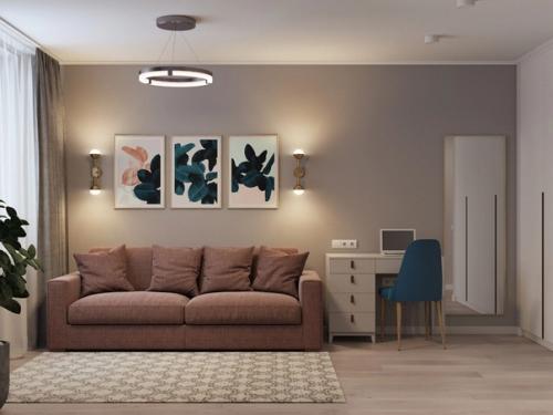 Небольшая красочная квартира, площадью 34 кв. 03