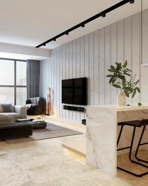 Изысканный лаконичный интерьер в светлых оттенках построен на тонком балансе элегантности и сдержанности. 02