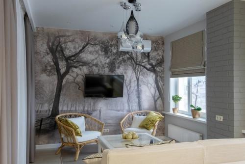 Отлично продуманная квартира - студия площадью 45 м 2 для молодой пары. 04