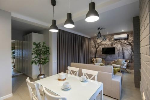 Отлично продуманная квартира - студия площадью 45 м 2 для молодой пары. 03