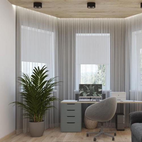 Красивый современный проект домашнего кабинета.