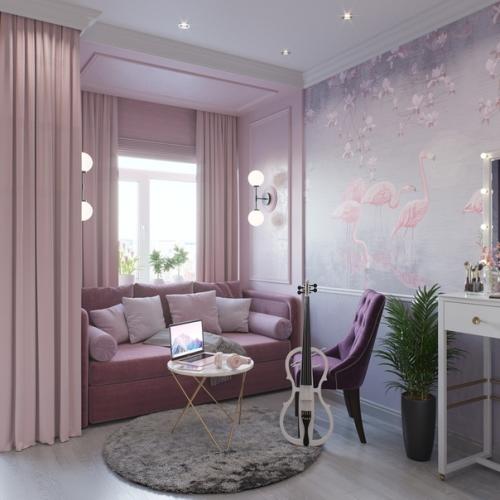 Интерьер конечно не для всех, но судя по всему хозяйке квартиры нравится.