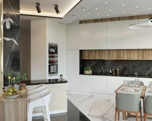 Кухня - гостиная в современном стиле. 05