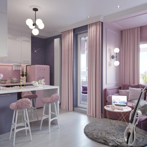 Интерьер конечно не для всех, но судя по всему хозяйке квартиры нравится. 01