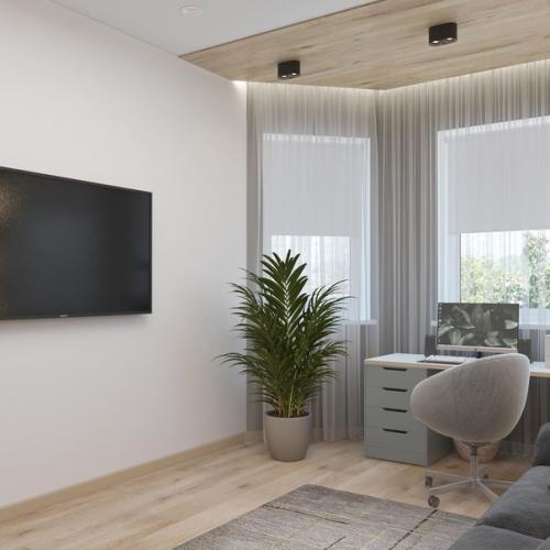 Красивый современный проект домашнего кабинета. 01