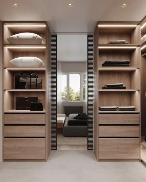 Интерьер спальни с гардеробом. 06