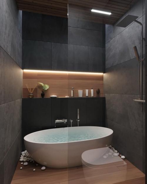 Проект санузла.  Стиль - эколофт.