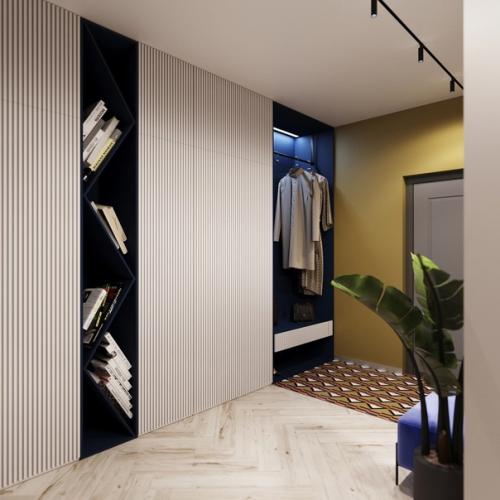 Коридор в смелой цветовой гамме. 01