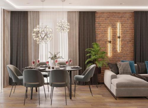 Кухня - гостиная, площадью - 38, 4 кв. 01