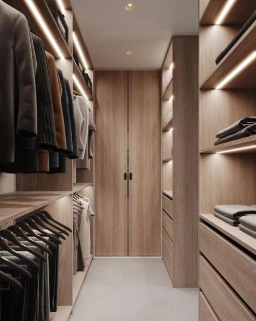 Интерьер спальни с гардеробом. 08