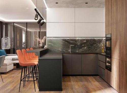 Кухня - гостиная, площадью - 38, 4 кв. 02