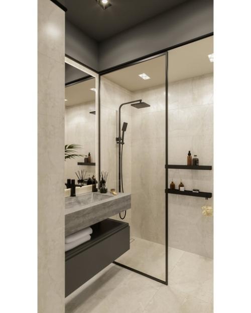 Необычный санузел с использованием гранита. 05